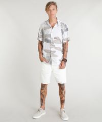 Camisa-Masculina-Estampada-de-Folhagens-Manga-Curta-Off-White-9350190-Off_White_3 Camisa-Masculina-Estampada-de-Folhagens-Manga-Curta-Off-White-9350190-Off_White_3
