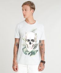 Camiseta-Masculina-Caveira-Tropical-Manga-Curta-Gola-Careca-Cinza-Mescla-Claro-9384892-Cinza_Mescla_Claro_1