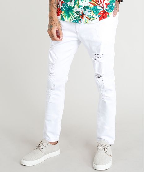 Calca-de-Sarja-Masculina-Carrot-Destroyed-Branca-9306438-Branco_1