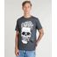 Camiseta-Masculina-Caveira-com-Cachimbo-Manga-Curta-Gola-Careca-Cinza-Mescla-Escuro-9253176-Cinza_Mescla_Escuro_1
