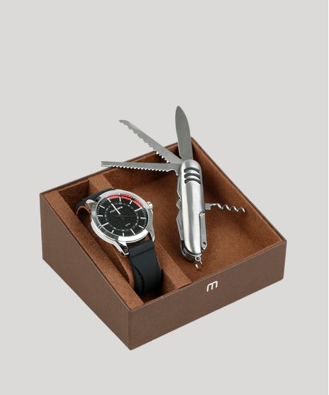 Kit-de-Relogio-Analogico-Mondaine-Masculino---Canivete---99343G0MVNI1K-Preto-9398484-Preto_1