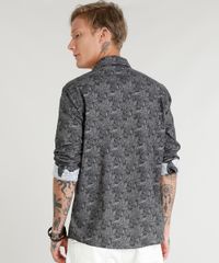 Camisa-Masculina-Estampada-de-Folhagens-com-Bolso-Manga-Longa-Verde-Escuro-9350186-Verde_Escuro_2