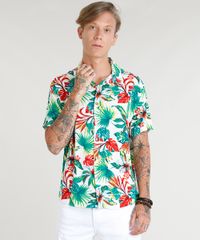 Camisa-Masculina-Estampada-Floral-Tropical-Manga-Curta-Branca-9395021-Branco_1
