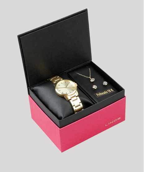 Kit-de-Relogio-Analogico-Lince-Feminino---Brinco---Colar---LRG4482L-KD10C1KX--Dourado-9169776-Dourado_1