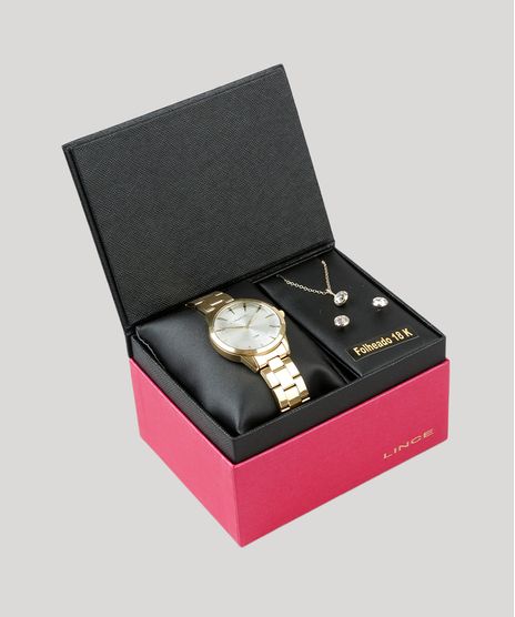 Kit-de-Relogio-Analogico-Lince-Feminino---Brinco---Colar---LRG4563L-KD53S1KX-Dourado-9400771-Dourado_1