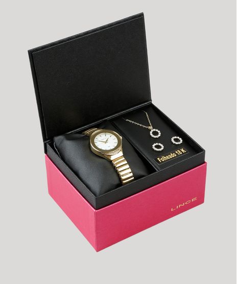 Kit-de-Relogio-Analogico-Lince-Feminino---Brinco---Colar---LRG4565L-KD55B1KX-Dourado-9400777-Dourado_1