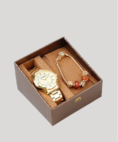 Kit-de-Relogio-Analogico-Mondaine-Feminino---Pulseira---83429LPMVDE1KB-Dourado-9398567-Dourado_1
