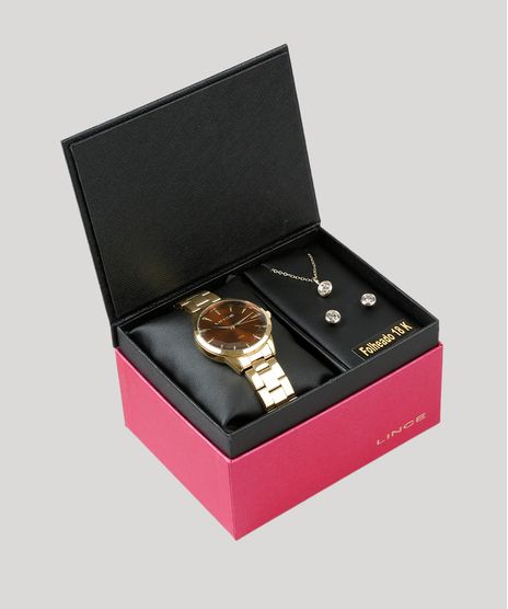 Kit-de-Relogio-Analogico-Lince-Feminino---Brinco---Colar---LRG4563L-KD52N1KX-Dourado-9400765-Dourado_1