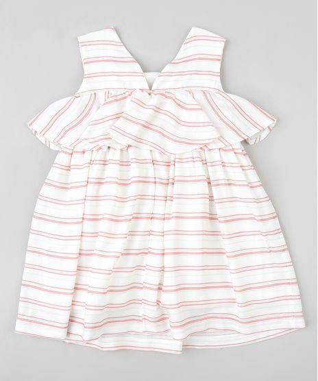 Vestido-Infantil-Listrado-com-Sobreposicao-Sem-Manga-Branco-9174578-Branco_1