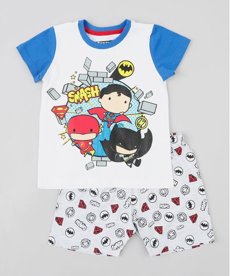 Pijama-Infantil-Liga-da-Justica-Manga-Curta-Off-White-9341548-Off_White_1