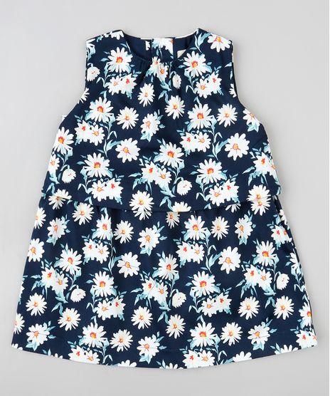 Vestido-Infantil-com-Sobreposicao-Estampado-Floral-Sem-Manga-Azul-Marinho-9199212-Azul_Marinho_1