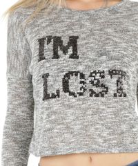 Blusa-Cropped-em-Trico--I-m-Lost--Cinza-Mescla-8321955-Cinza_Mescla_4