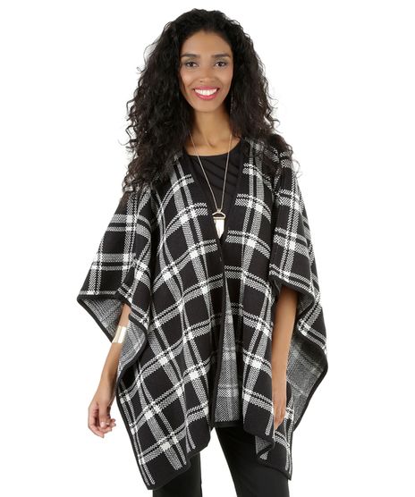 Poncho-Xadrez-em-Trico-Preto-8191185-Preto_1