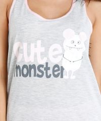 Pijama-Feminino-Regata--Cute-Monster--Cinza-Mescla-Claro-9379067-Cinza_Mescla_Claro_3