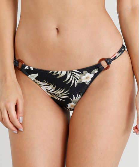 Biquini-Calcinha-Tanga-Estampado-Floral-com-Protecao-UV50--Preto-9267796-Preto_1
