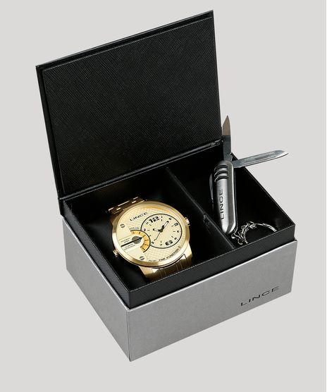 Kit-de-Relogio-Analogico-Dual-Time-Lince-Masculino---Chaveiro-Canivete---MRGH049S-KD45C2KX-Dourado-9396621-Dourado_1