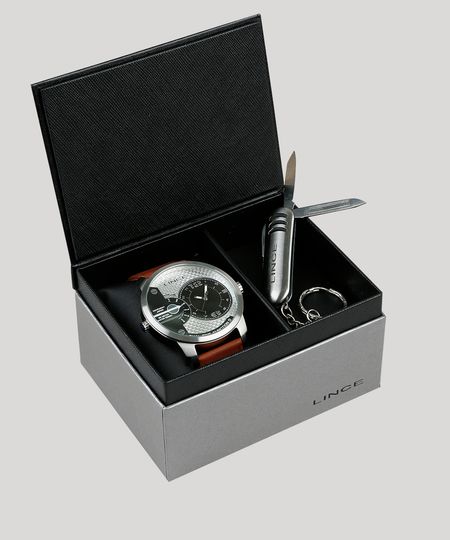 Kit-de-Relogio-Analogico-Dual-Time-Lince-Masculino---Chaveiro-Canivete---MRCH080S-KD44P2NX-Prateado-9396618-Prateado_1