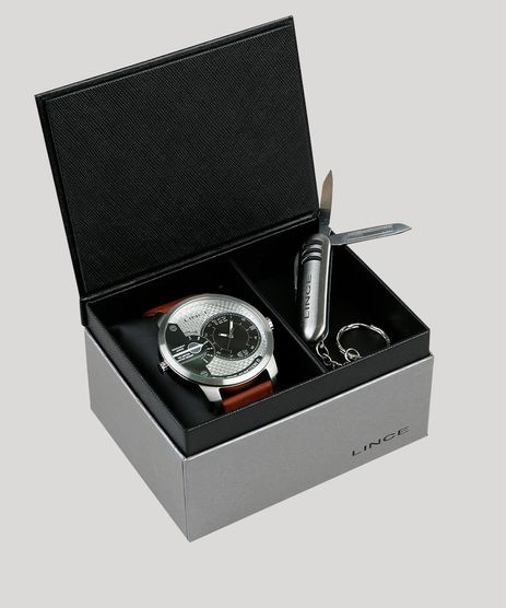Kit-de-Relogio-Analogico-Dual-Time-Lince-Masculino---Chaveiro-Canivete---MRCH080S-KD44P2NX-Prateado-9396618-Prateado_1