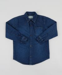 Camisa-Jeans-Infantil-com-Bolso-Manga-Longa-Azul-Escuro-9396994-Azul_Escuro_1