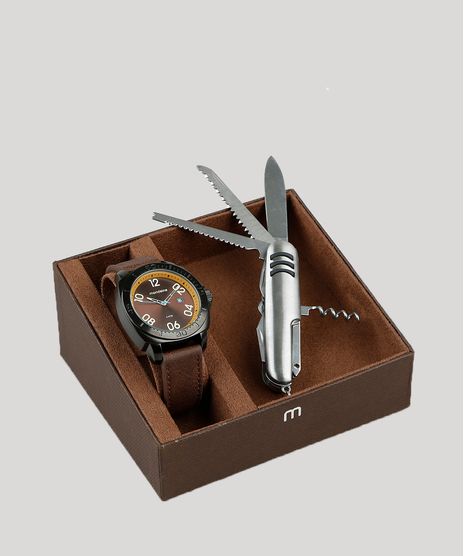Kit-de-Relogio-Analogico-Mondaine-Masculino---Canivete---76689GPMVPH1K-Marrom-9399713-Marrom_1