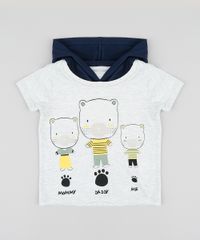 Camiseta-Infantil-Ursos-com-Capuz-Manga-Curta-Cinza-Mescla-Claro-9403038-Cinza_Mescla_Claro_1