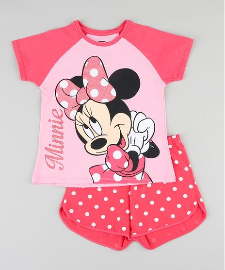 Pijama-Infantil-Minnie-Raglan-Manga-Curta-Rosa-9340402-Rosa_1