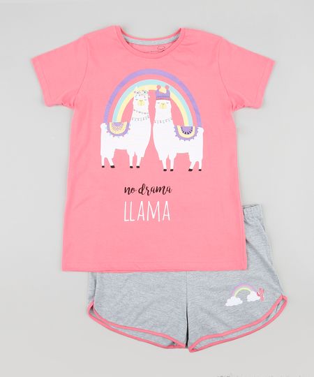 Pijama-Infantil-Lhama-Manga-Curta-Rosa-9340355-Rosa_1 Pijama-Infantil-Lhama-Manga-Curta-Rosa-9340355-Rosa_1