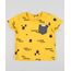 Camiseta-Infantil-Estampada-de-Patinhas-com-Bolso-Manga-Curta-Gola-Careca-Mostarda-9407312-Mostarda_1