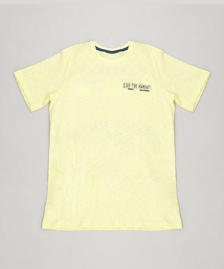 Camiseta-Infantil--Live-the-Moment--Manga-Curta-Gola-Careca-Amarela-9389588-Amarelo_1