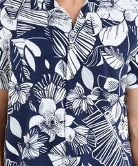 Camisa-Masculina-Relaxed-Estampada-de-Folhagens-Manga-Curta-Azul-Marinho-9399017-Azul_Marinho_4
