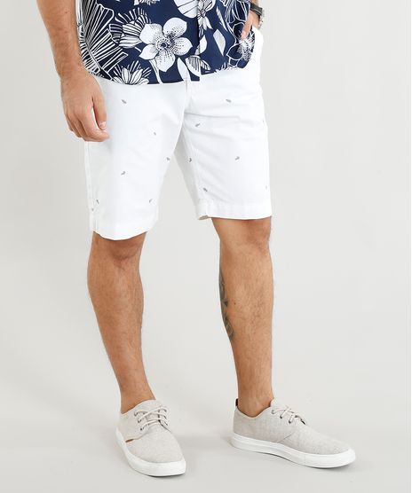 Bermuda-de-Sarja-Masculina-Estampada-Mini-Print-de-Folhagens-Off-White-9386396-Off_White_1
