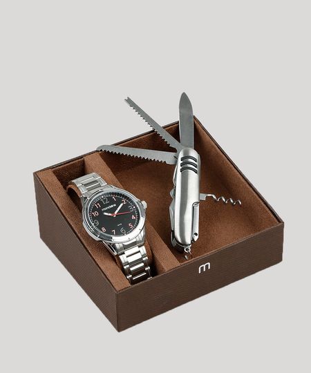 Kit-de-Relogio-Analogico-Mondaine-Masculino---Canivete---83438G0MVNE2K-Prateado-9398435-Prateado_1