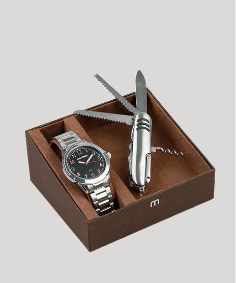 Kit-de-Relogio-Analogico-Mondaine-Masculino---Canivete---83438G0MVNE2K-Prateado-9398435-Prateado_1