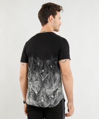 Camiseta-Masculina-Slim-Fit-com-Estampa-de-Folhagens-Manga-Curta-Gola-Careca-Preta-9388077-Preto_2