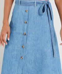 Saia-Jeans-Feminina-Midi-com-Botoes-e-Faixa-para-Amarrar-Azul-Claro-9365655-Azul_Claro_4