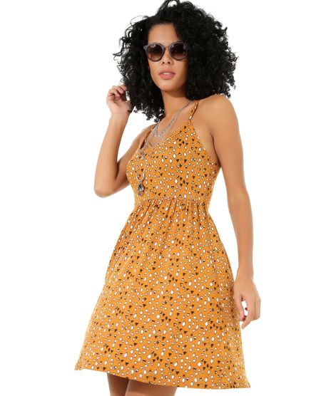 Vestido-com-Estampa-Geometrica-Caramelo-8368325-Caramelo_1
