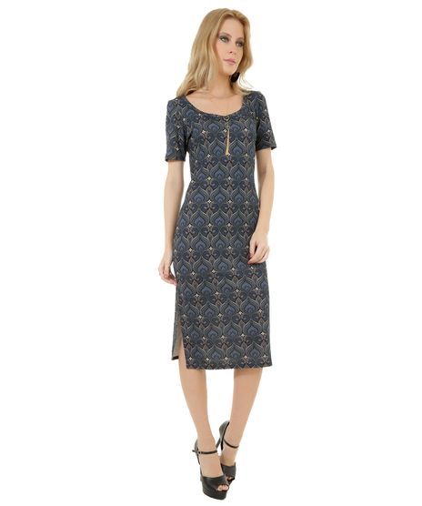 Vestido-com-Estampa-de-Penas-Preto-8378260-Preto_1