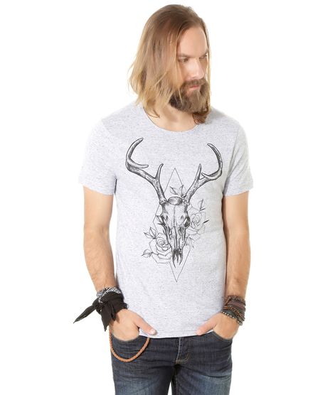 Camiseta--Carcaca--Led-s-Tattoo-Cinza-Mescla-Claro-8395247-Cinza_Mescla_Claro_1