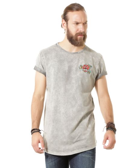 Camiseta--Rosa-Old-School--Longa-Led-s-Tattoo-Cinza-Mescla-8395135-Cinza_Mescla_1