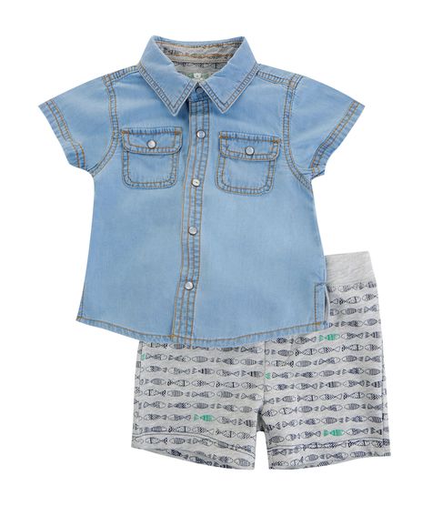 Conjunto-de-Camisa-Jeans-Azul-Claro---Bermuda-Cinza-Mescla-8253628-Cinza_Mescla_1