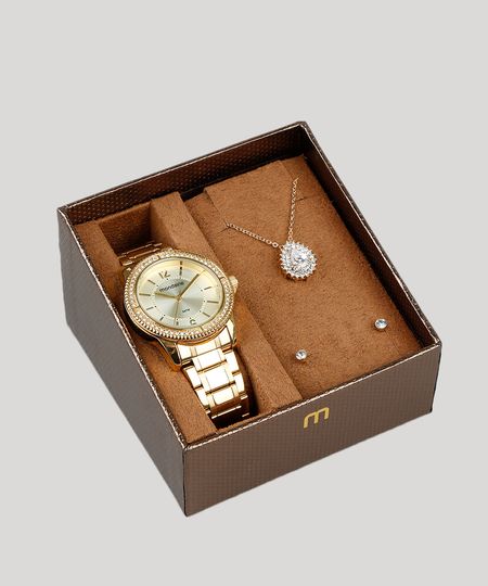 Kit-de-Relogio-Analogico-Mondaine-Feminino---Brinco---Colar---53601LPMVDE4K-Dourado-9398525-Dourado_1