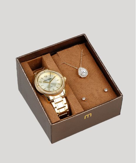 Kit-de-Relogio-Analogico-Mondaine-Feminino---Brinco---Colar---53601LPMVDE4K-Dourado-9398525-Dourado_1