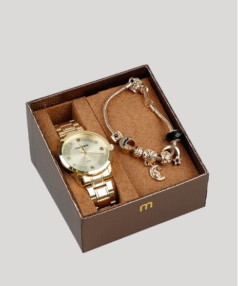 Kit-de-Relogio-Analogico-Mondaine-Feminino---Pulseira---83430LPMVDE1KB-Dourado-9398493-Dourado_1