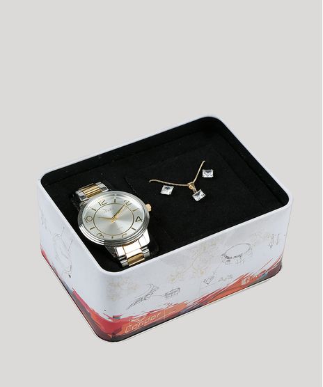 Kit-de-Relogio-Analogico-Condor-Feminino---Brinco---Colar---CO2035KRIK5K-Prateado-9145232-Prateado_1