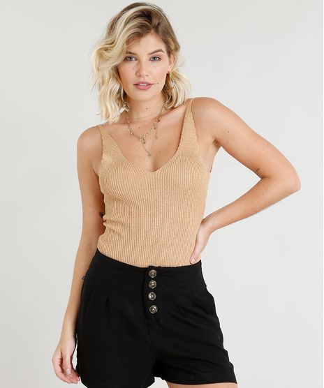 Body-Feminino-em-Trico-Canelado-com-Lurex-Decote-V-Dourado-9260356-Dourado_1