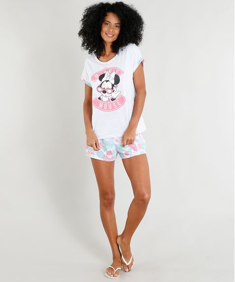 Pijama-Feminino-Minnie-Mouse-Manga-Curta-Cinza-Mescla-9296546-Cinza_Mescla_1