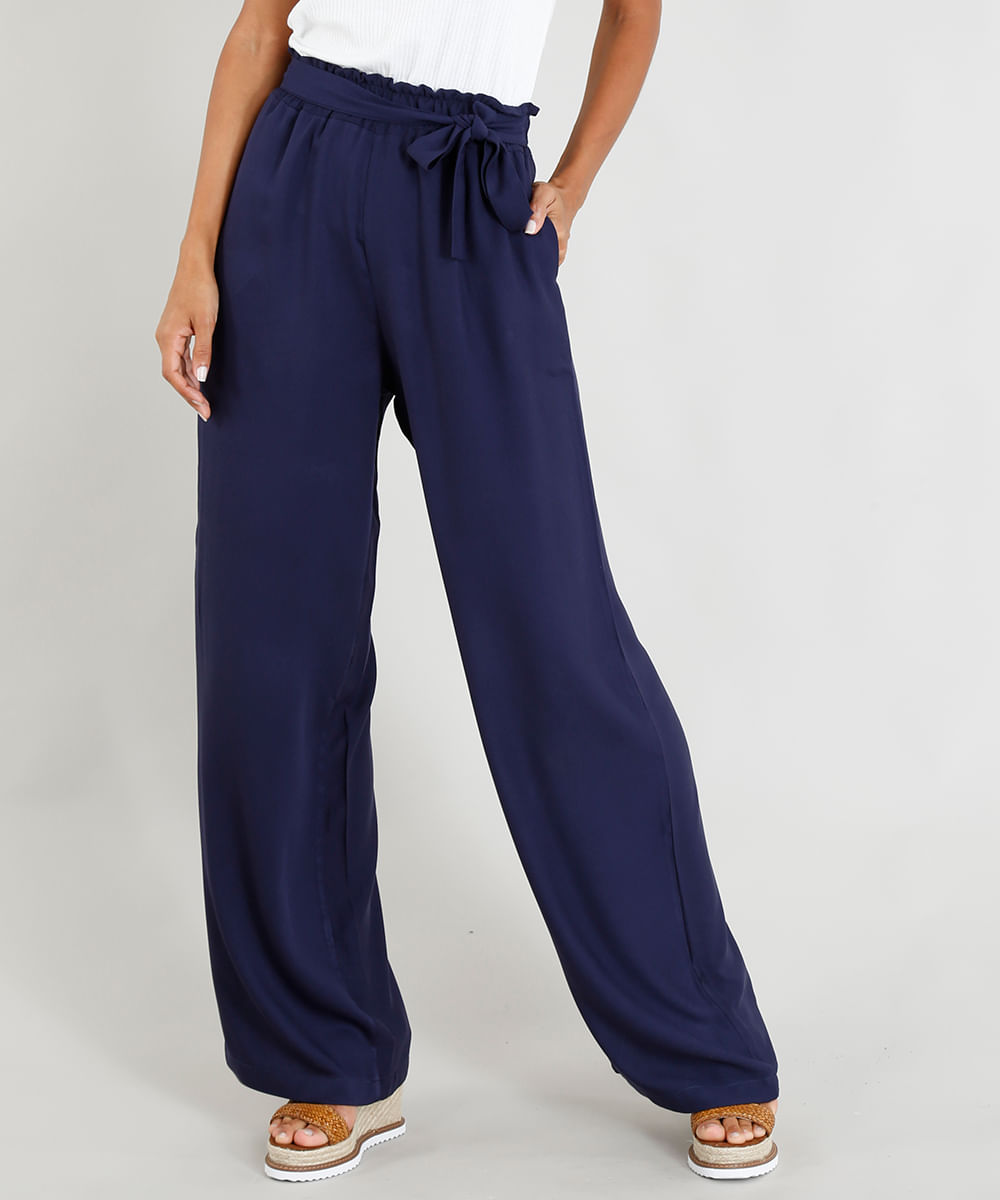 calça pantalona azul marinho