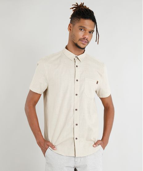 Camisa-Masculina-Manga-Curta-com-Bolso-Kaki-9420403-Kaki_1