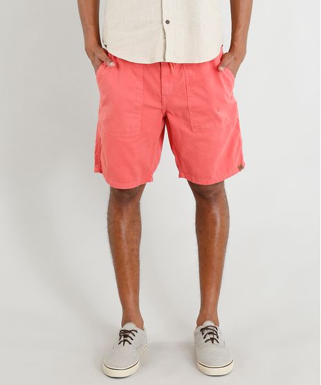 Bermuda-de-Sarja-Masculina-com-Cordao-e-Bolsos-Coral-9393249-Coral_1