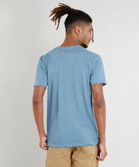 Camiseta-Masculina-com-Bolso-Estampado-de-Tubaroes-Manga-Curta-Gola-Careca-Azul-9381090-Azul_2